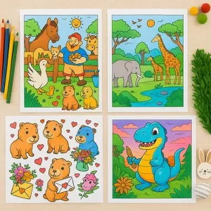 500 Creatures & Monsters Coloring Page Prompts Pack