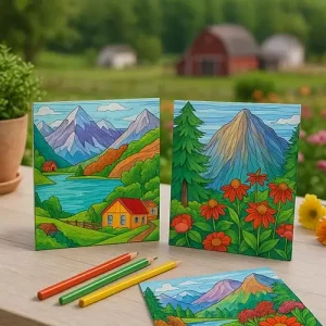 500 Natural and Scenery Coloring Page Prompts Pack